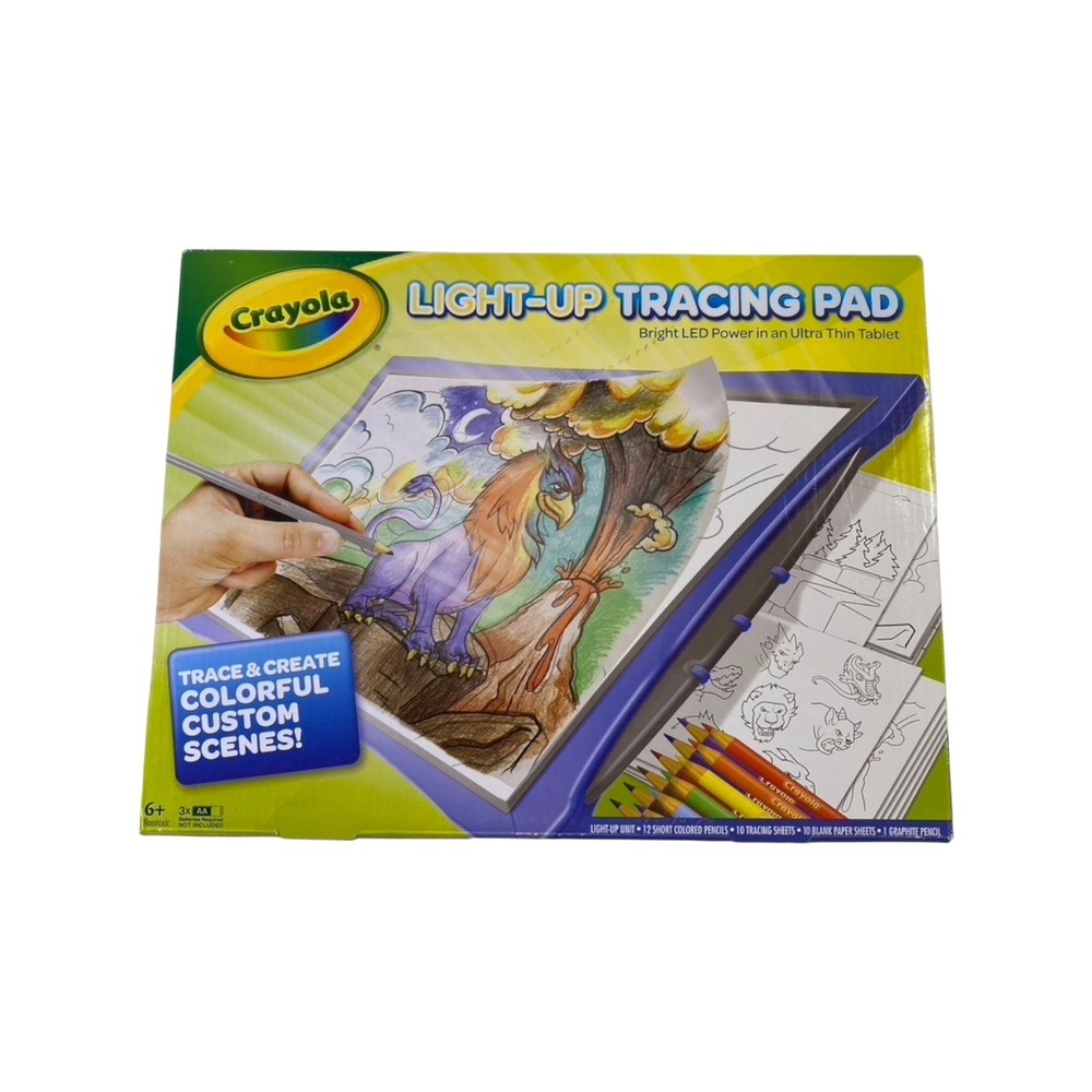 Crayola Light-Up Tracing Pad, Blue Bright LED Power Ultra Thin Tablet New